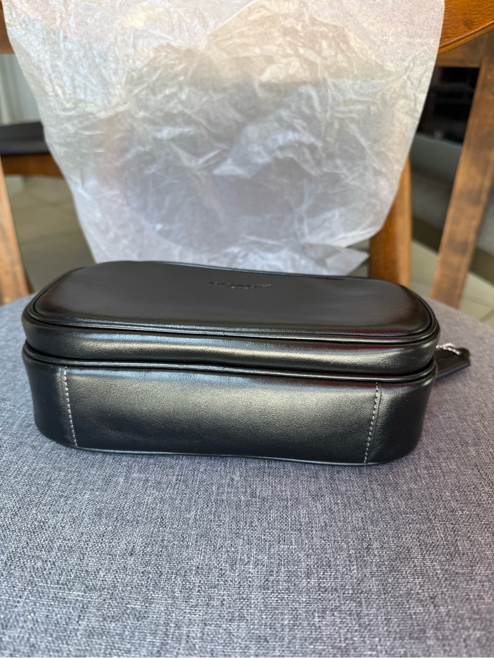 Coach Finlay Crossbody Shiny Black Leather with silver hardware - Picture 6 of 10